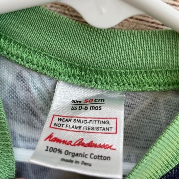 HANNA ANDERSSON ROMPER IN BLUE AND GREEN PRINT - Picture 3 of 4